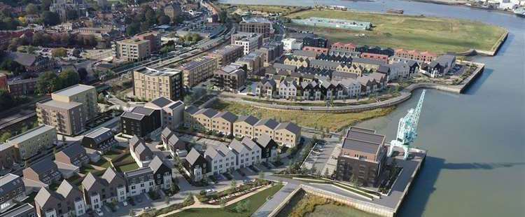 The new school is part of Rochester Riverside - a 1,400 home development alongside the River Medway