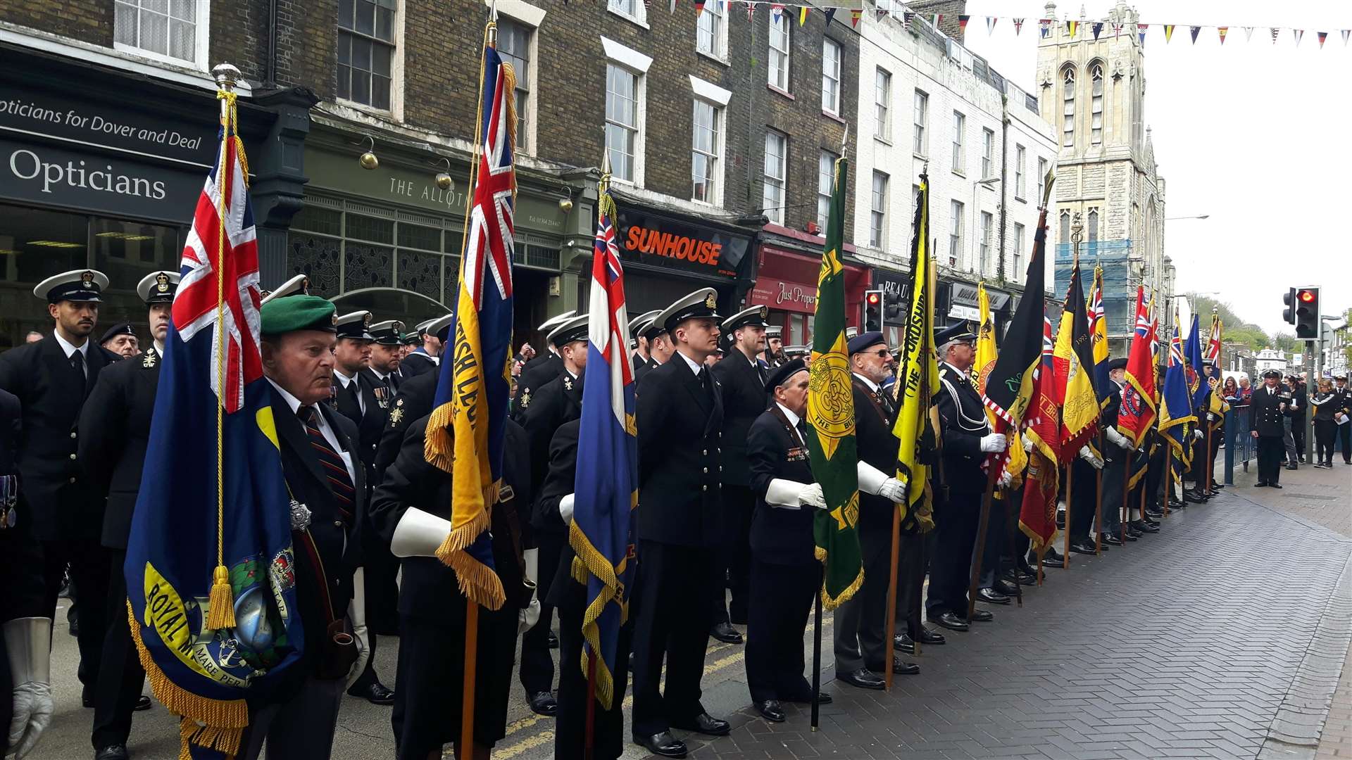 Standard bearers outside the town hall