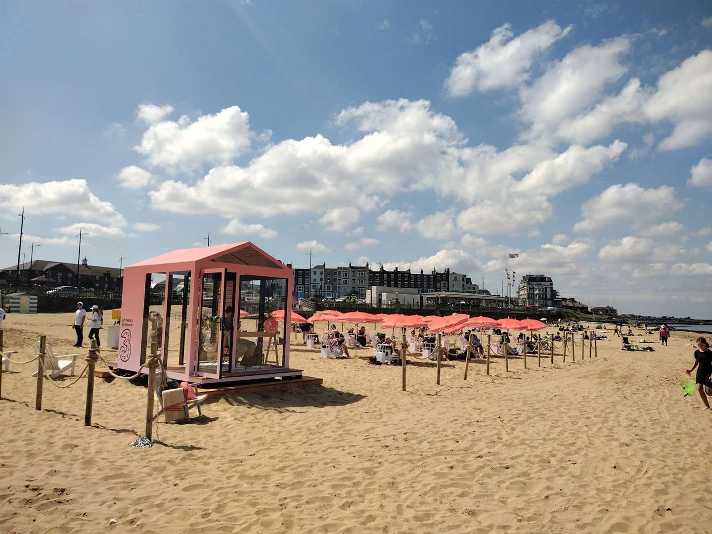 Three has opened the Margate beach workspace for locals to use for free