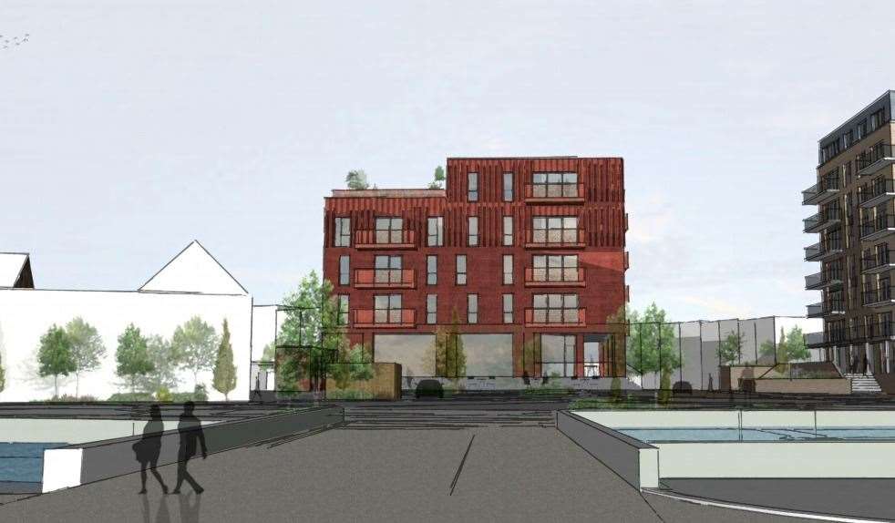 An artist's impression of the block of flats in Mill Pond Road, Dartford. Picture: West Homes Plc