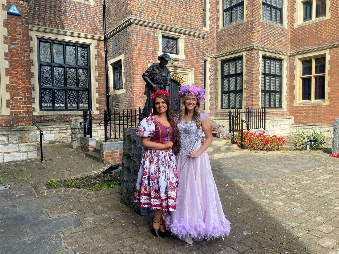 Lucy Edge as Aurora (left) and Hayley Johnston as Fairy Flora (right) outside the Maidstone Museum. Picture: Sam Lawrie