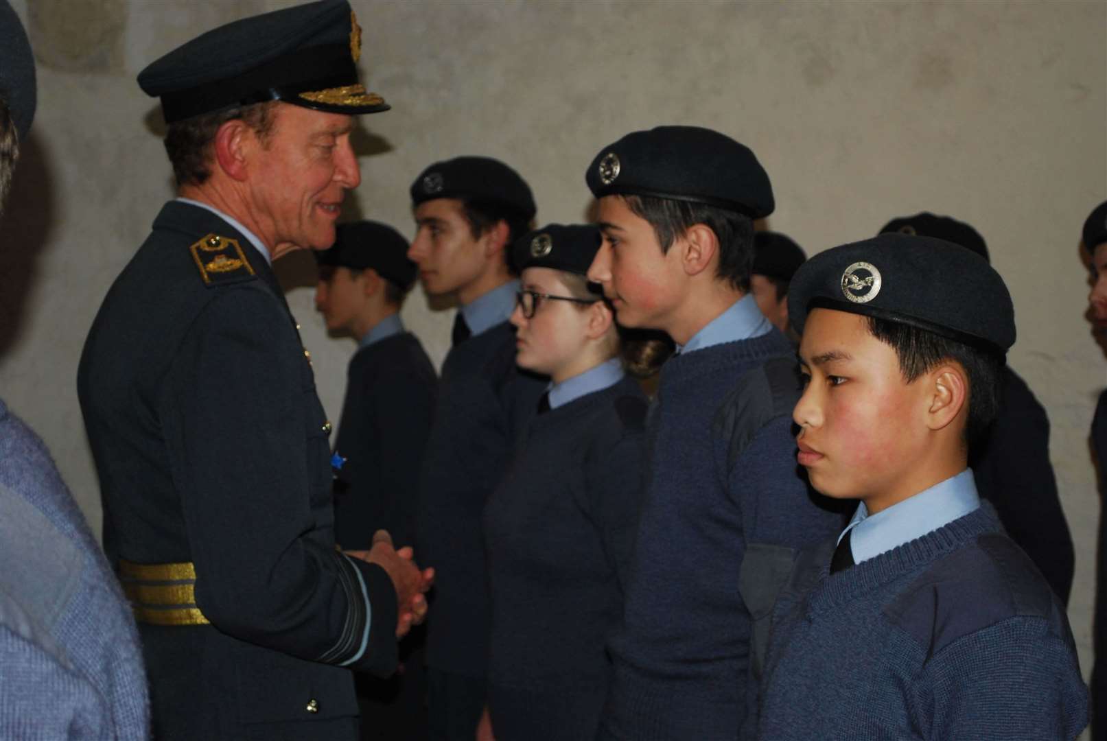 Air Marshal Christopher Nickols inspects cadets