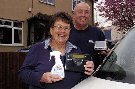 Sue and Kevin Ingram with their returned property.