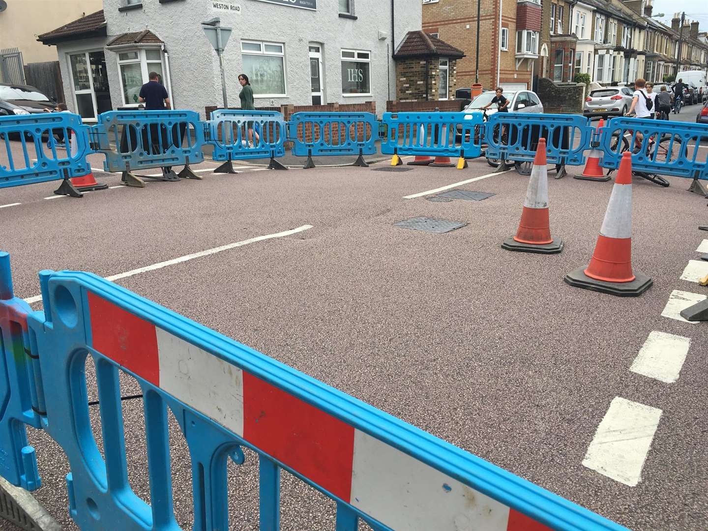 The junction of Weston Road and Bryant Road in Strood is closed due to a potential sink hole (13628353)