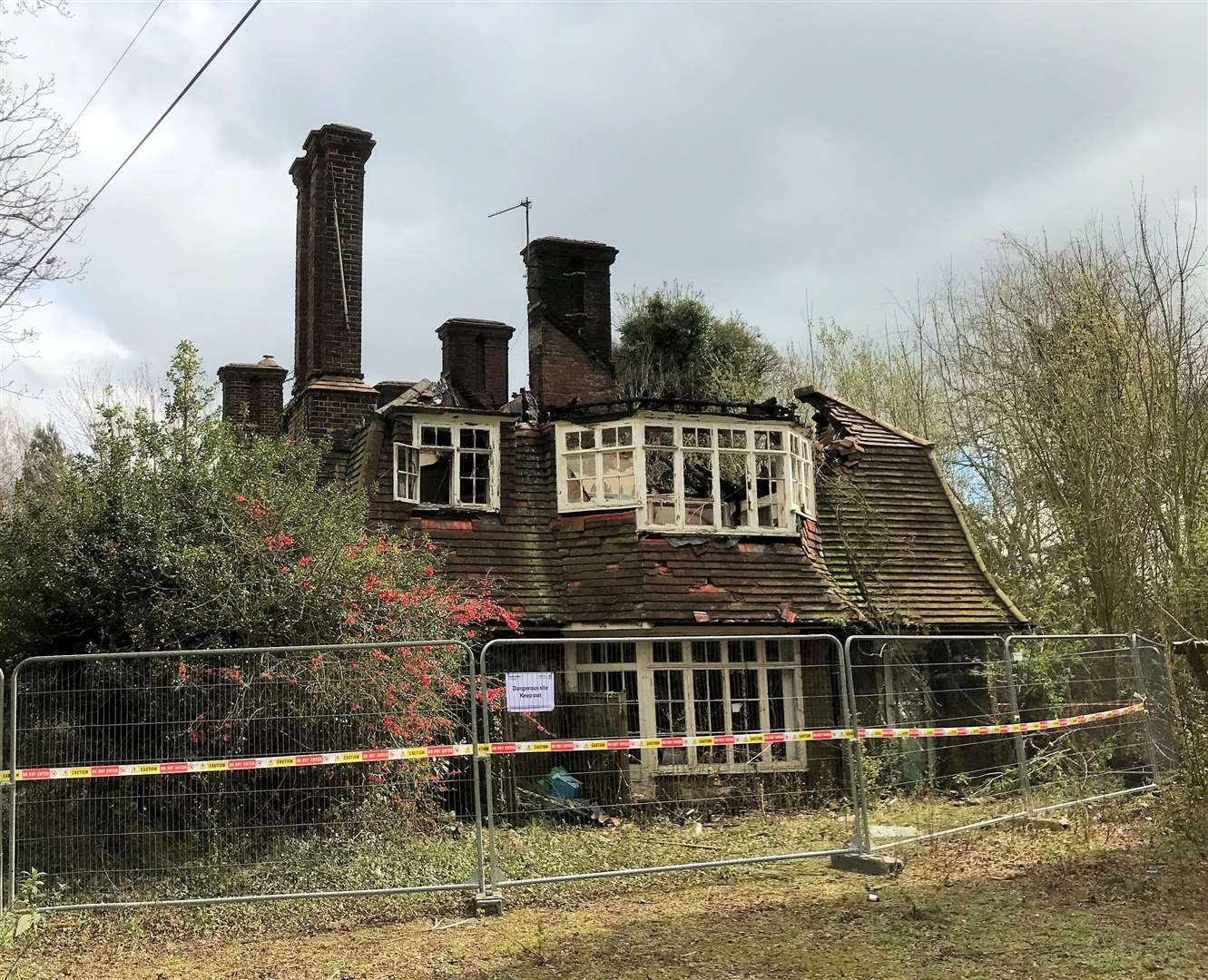 Officers returned to the scene the next morning to carry on investigating the source of the fire