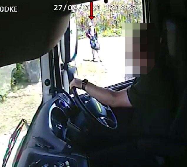 Dashcam footage taken by a lorry captures Callum Wheeler on the afternoon of Julia's death. Picture: Kent Police