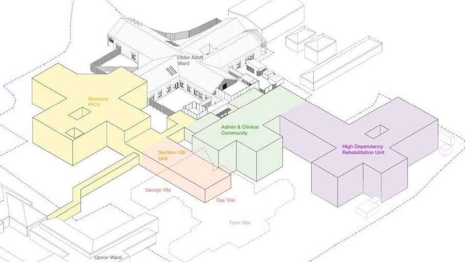 The layout for the new wards at Maidstone Hospital Pic: Ryder Architecture Limited