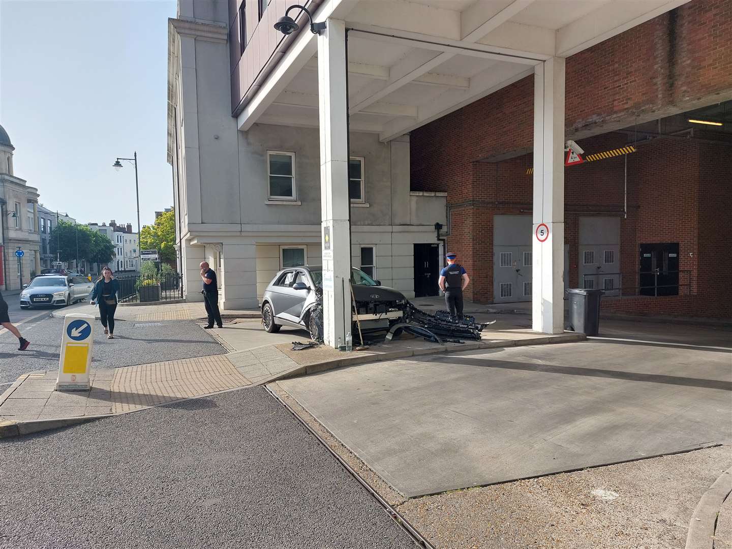 The vehicle was left blocking the service entrance to Fenwick's. Photo: Jack Dyson/KM