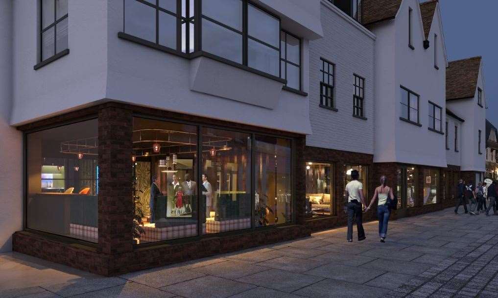 A CGI showing how a former car showroom in Canterbury might look after it has been developed. Picture: ASIllustration