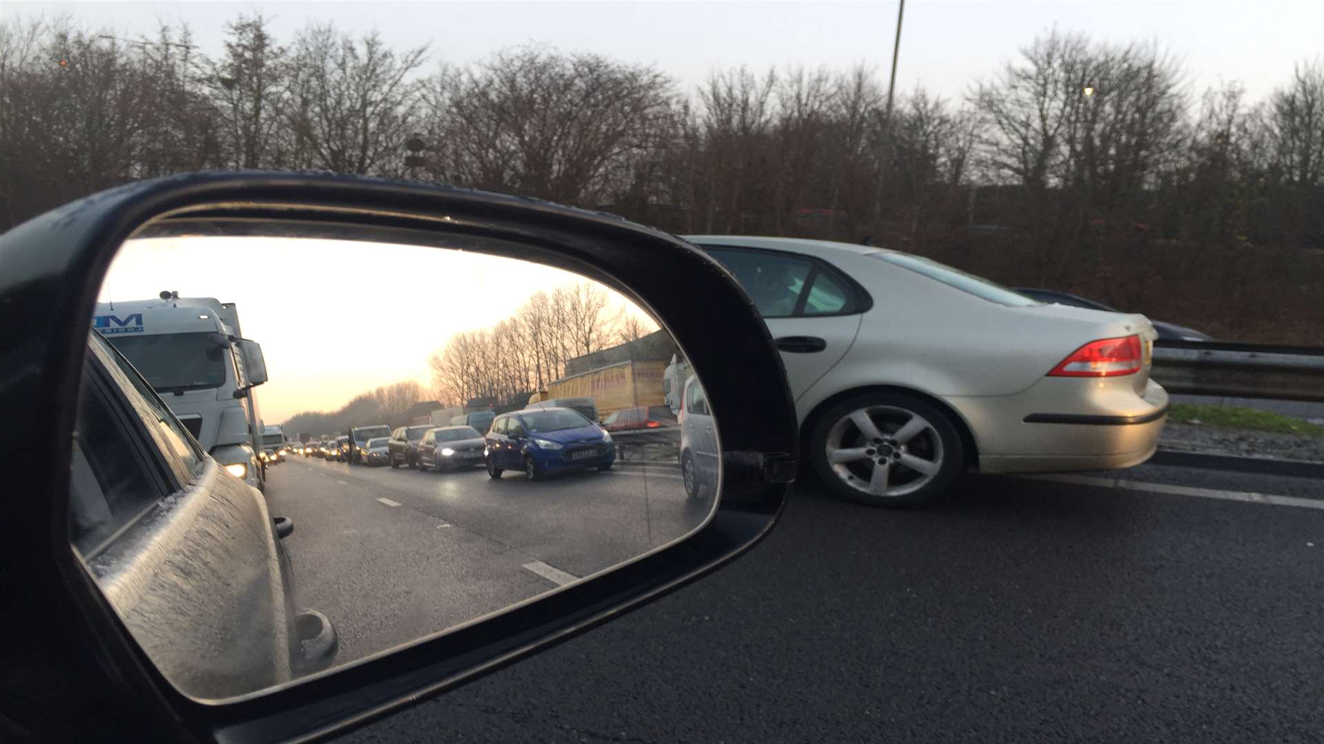 Two accidents have caused miles of tailbacks on the A2 this morning