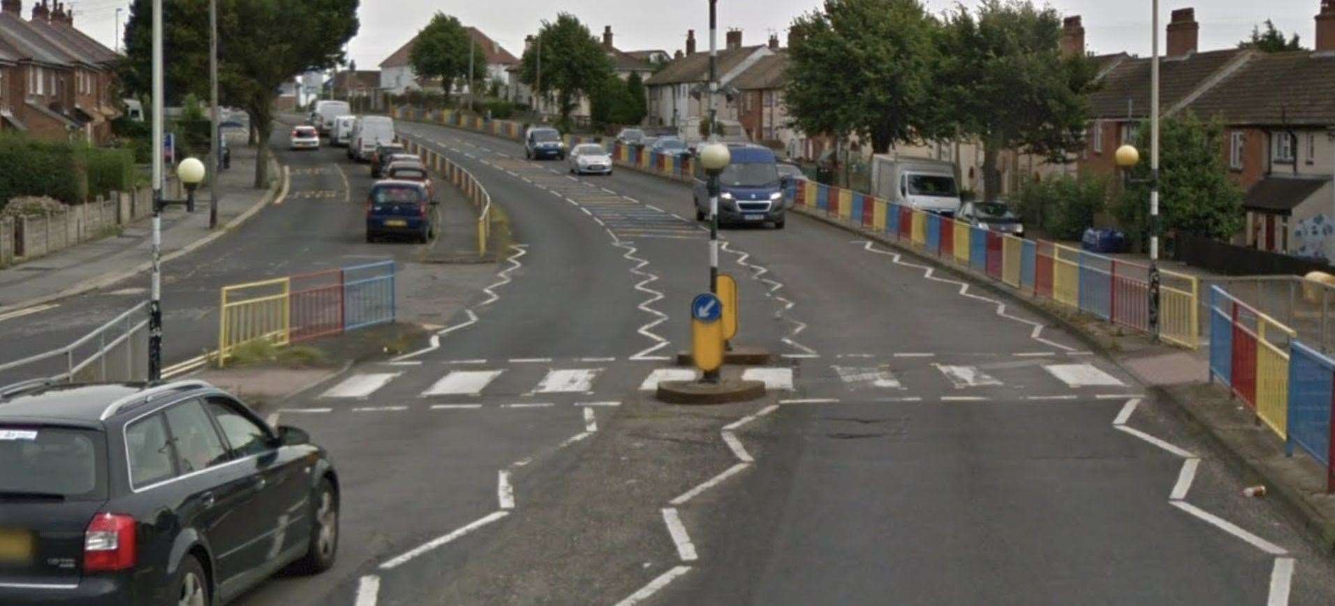A child was taken to hospital after being knocked down by a car on Hill Road, Folkestone. Picture: Google
