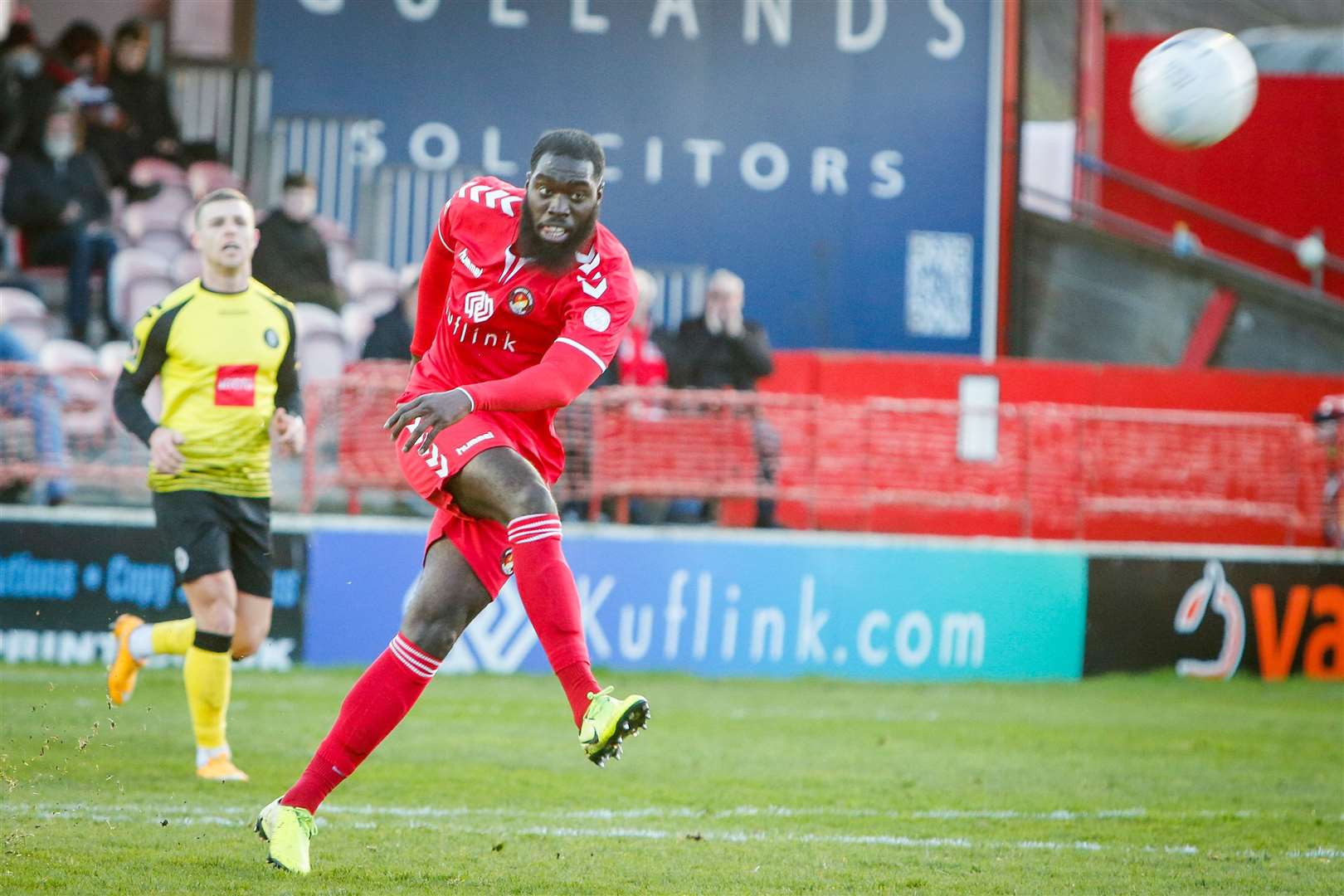 Ebbsfleet's Ayo Obileye is among those to be leaving Stonebridge Road Picture: Matthew Walker