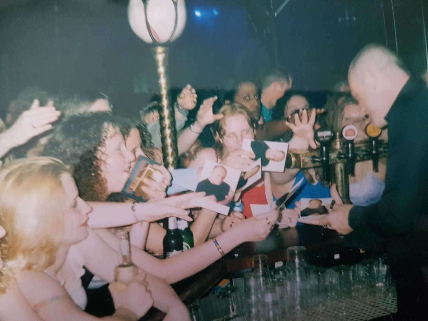 Ross Kemp signing pictures of himself at the Priz in the 90s. Picture: Kev Goodwin