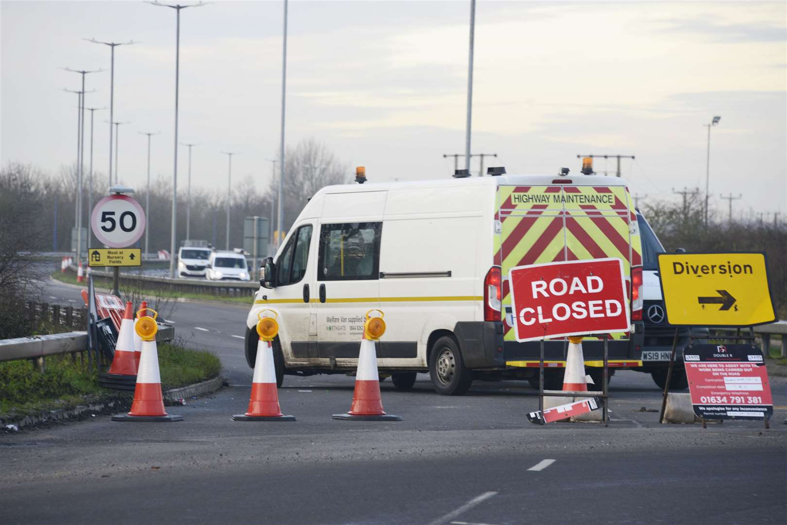 The A256 southbound carriageways have been shut since mid December Picture: Paul Amos