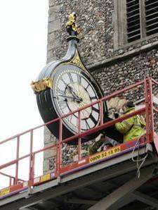 The clock is returned to Canterbury's St George's Tower