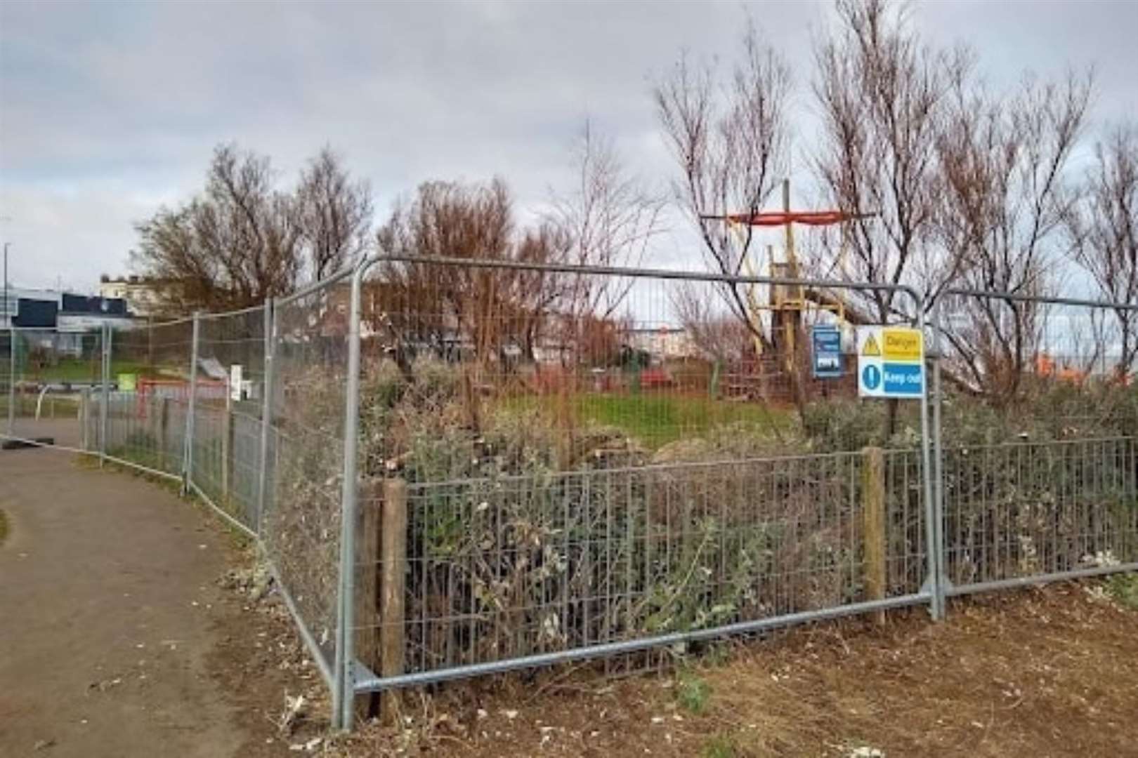 The Viking ship playground in Cliftonville has been fenced off. Picture: Thanet District Council