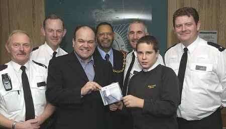 Shaun Williamson with pupil Tom Ring at the launch of the project. Picture: MATT WALKER