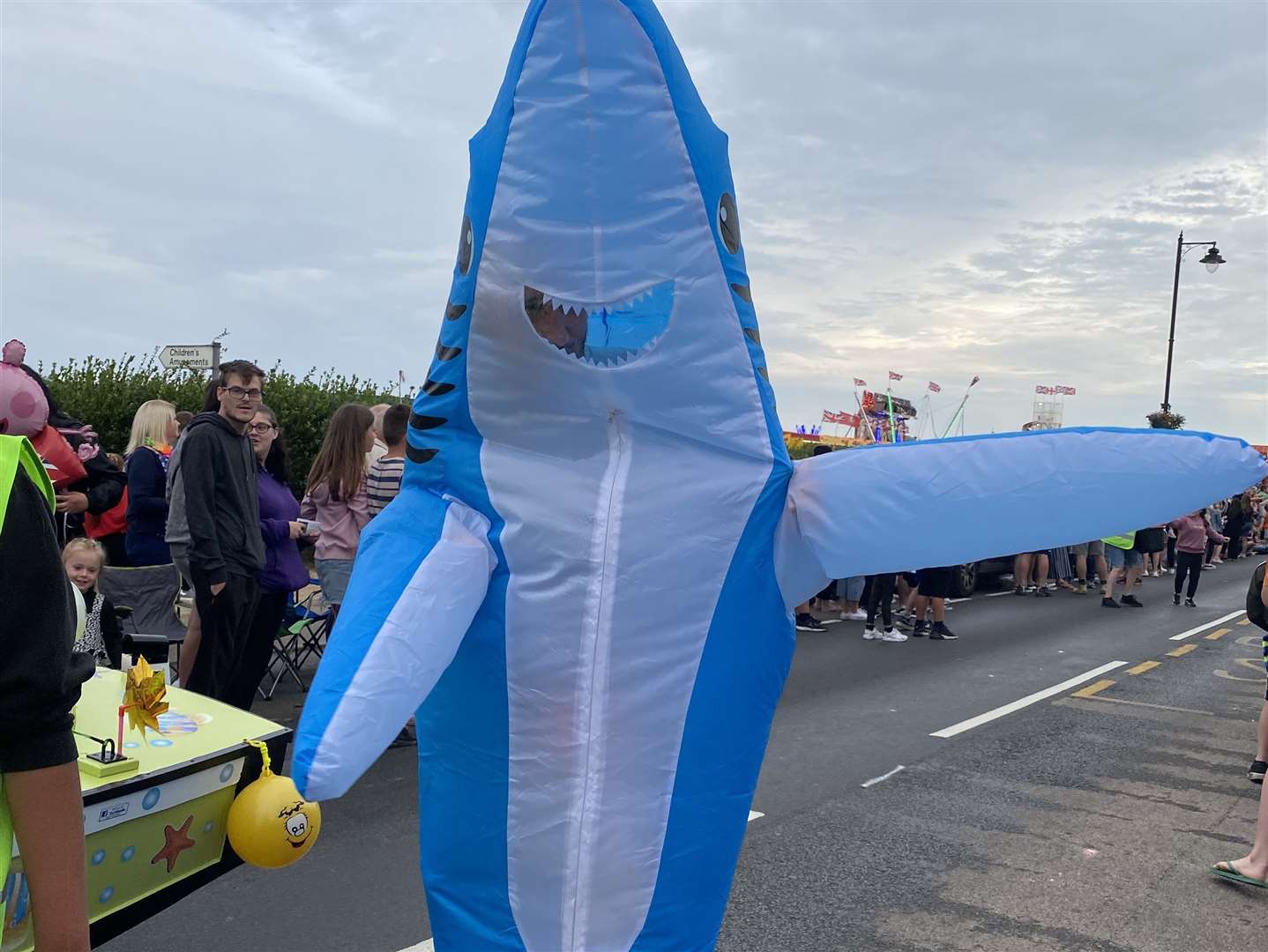 A shark was one of the many characters spotted in the parade