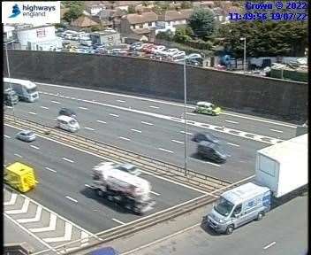 The incident happened on the M25 near Junction 1b for Dartford. Image: Highways England