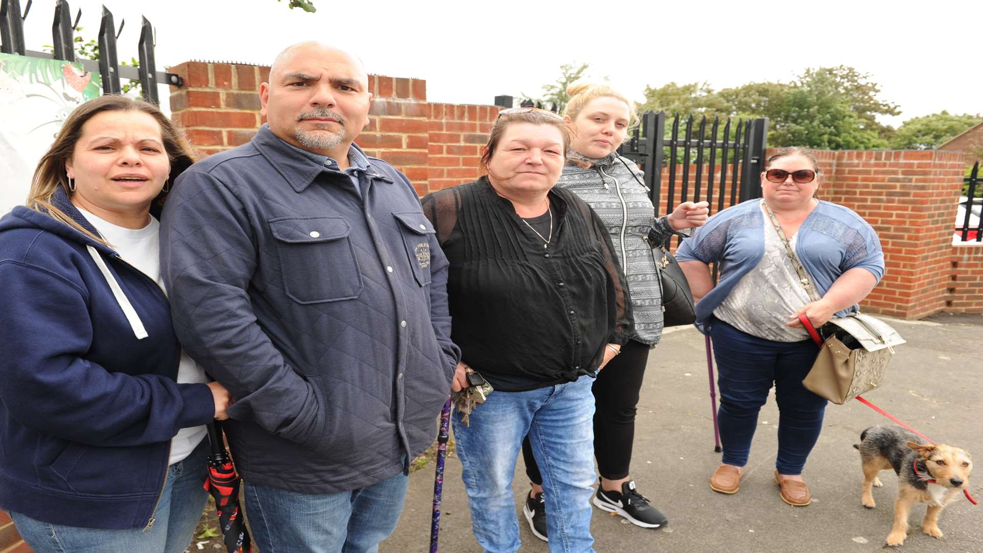 Angry parents at Wayfield Primary School. Picture: Steve Crispe