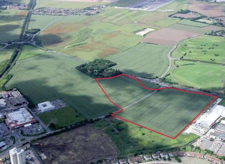 The land on Haine Road where phase two of Manston Green could be built. Picture: Cogent Land LLP/OSP Architecture