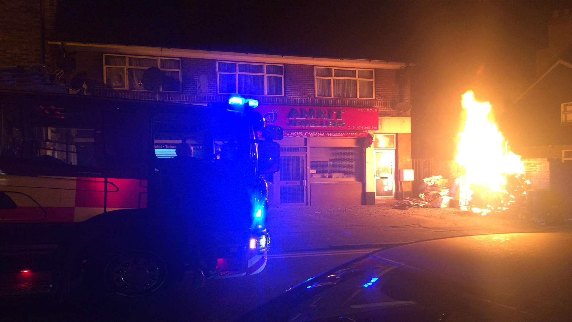 Fire crews were called to the rubbish fire last night