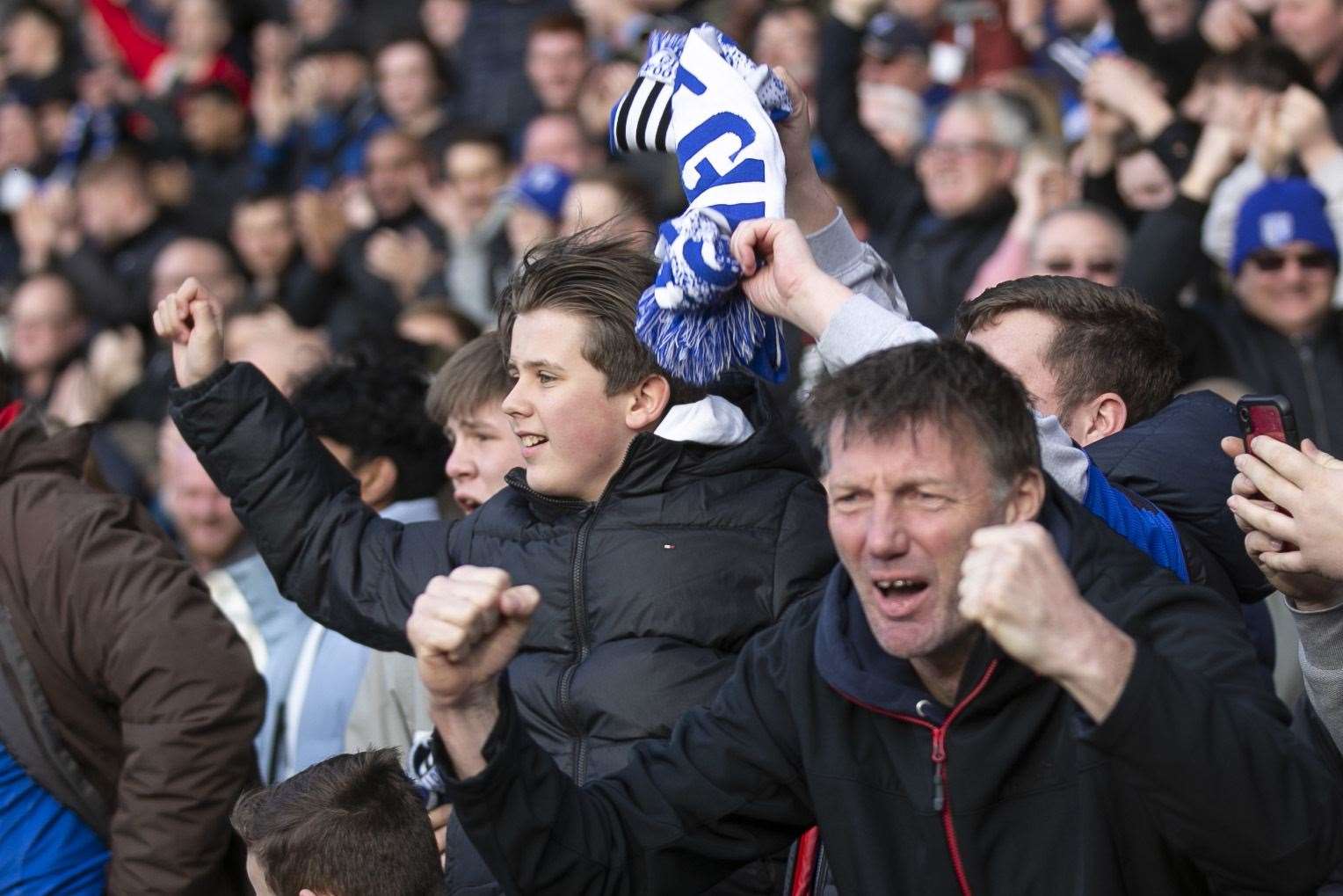 Fans celebrate at Priestfield as Gillingham beat Carlisle in injury-time