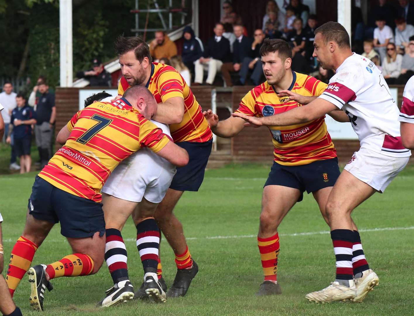 Medway and Sidcup contest possession on Saturday. Picture: Tracy Bullock