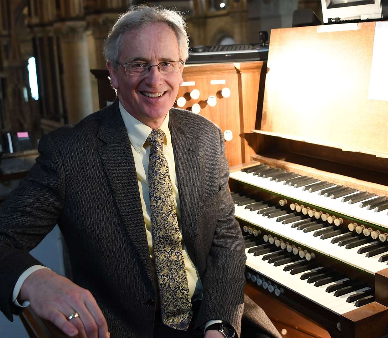 Canterbury Cathedral organist and master of the choristers Dr David Flood, who is retiring