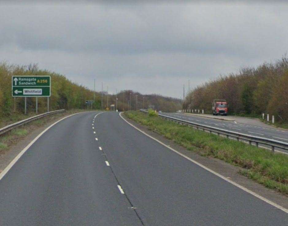 The A256 was closed in both directions following the crash