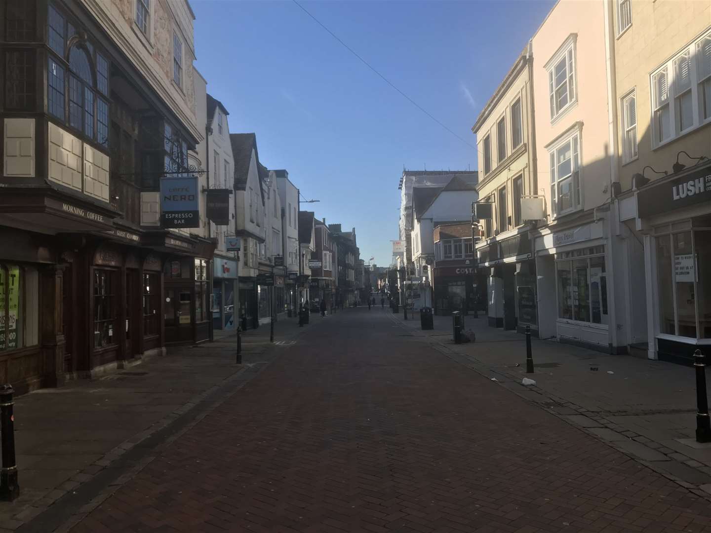 The centre of Canterbury was deserted after the nation was put in lockdown in March 2020