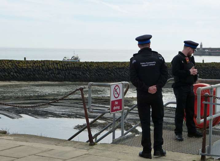 PCSOs at The Stade in Folkestone. Picture: Kent_999s