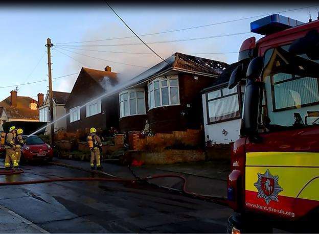 Crews tackling the fire in Halfway last Boxing Day