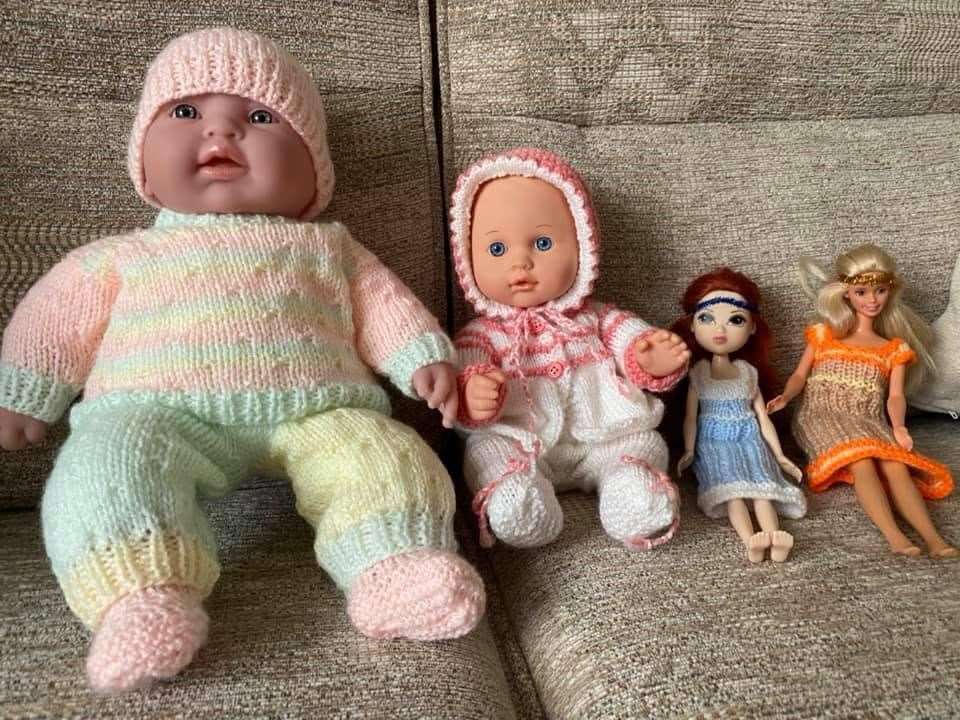 Keen knitters have been busy creating new outfits to dress the donated dolls