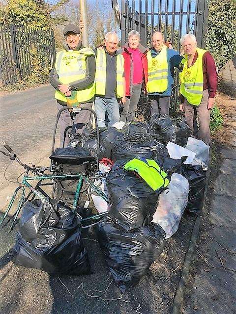Rubbish collected at Lower Green Lane to Brookfield Avenue. Picture courtesy of Peter Sherred