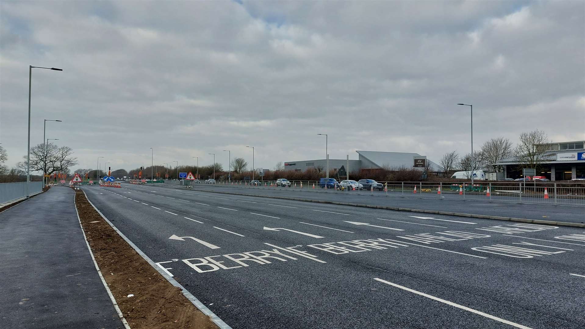 The new road layout on the A2070 will be finished this month