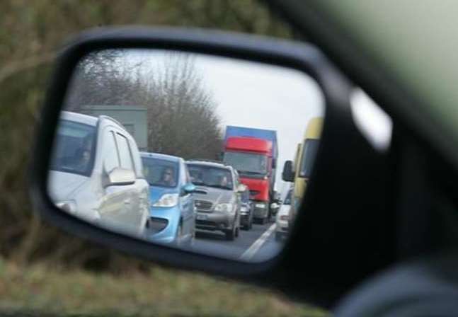 Traffic is queueing in Chatham. Stock image