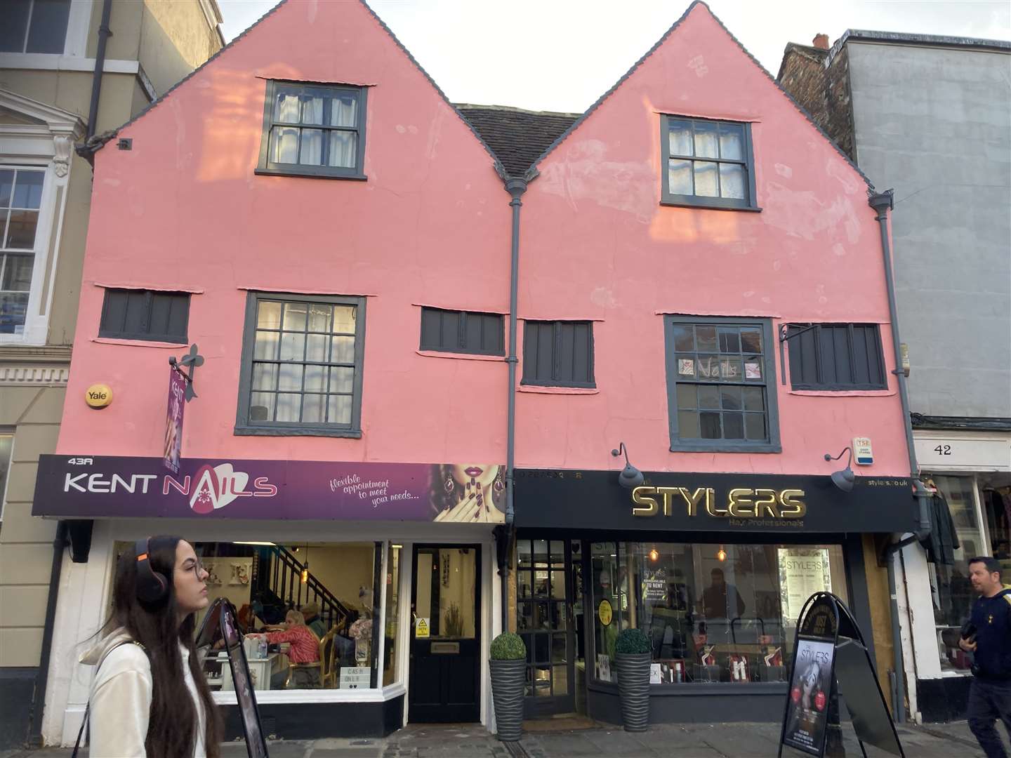 These buildings in St Peter's Street have been painted pink