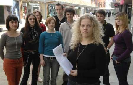 Students collecting signatures in Maidstone