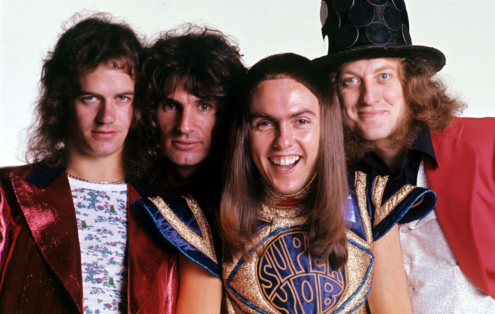 Slade pictured in 1973, the year they achieved their Christmas No. 1. Picture: Roger Bamber/Shutterstock