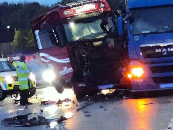 The lorry crash on the M25 Picture: Essex Police