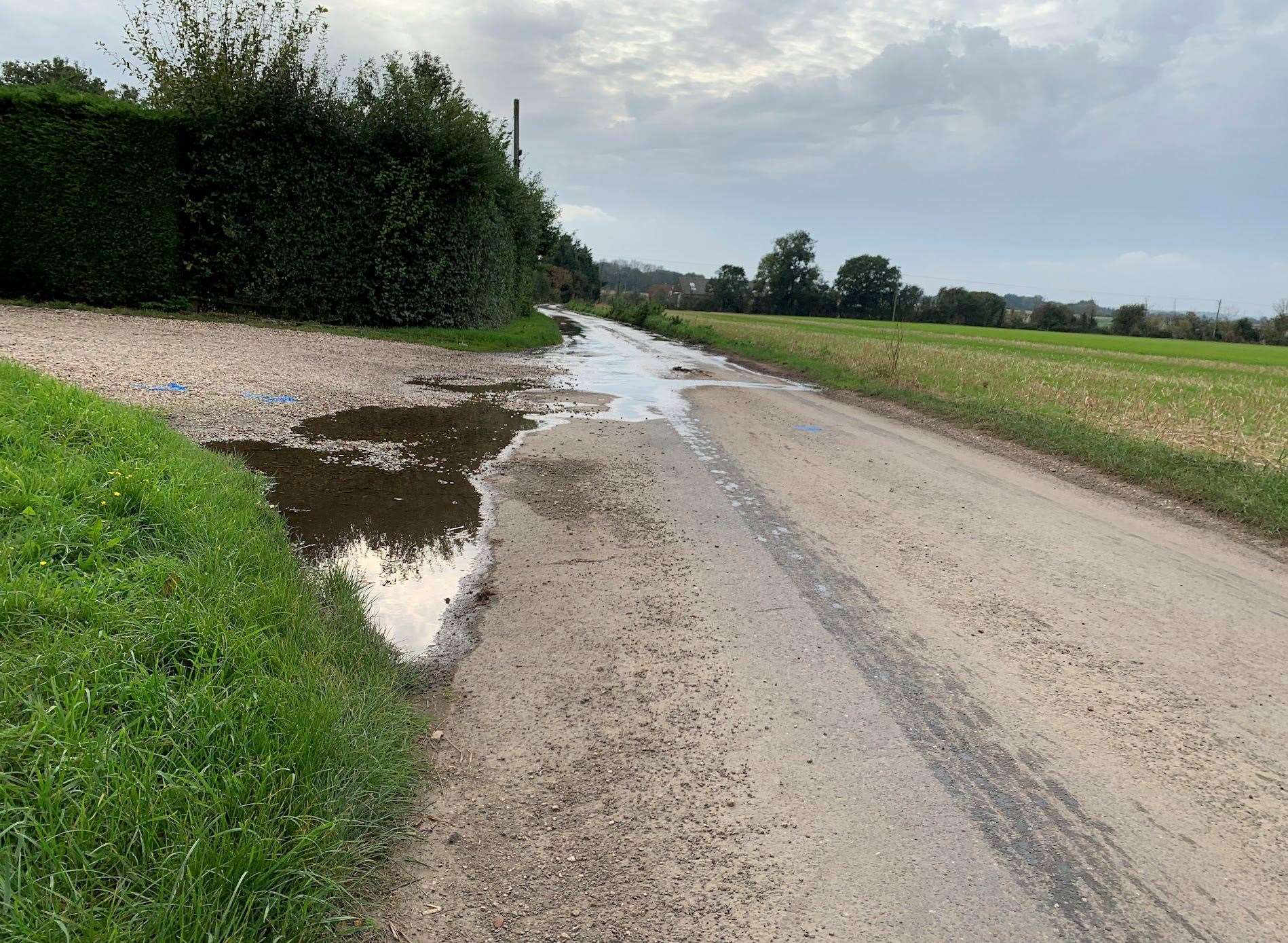 The leak in Shottenden has been gushing for more than four months