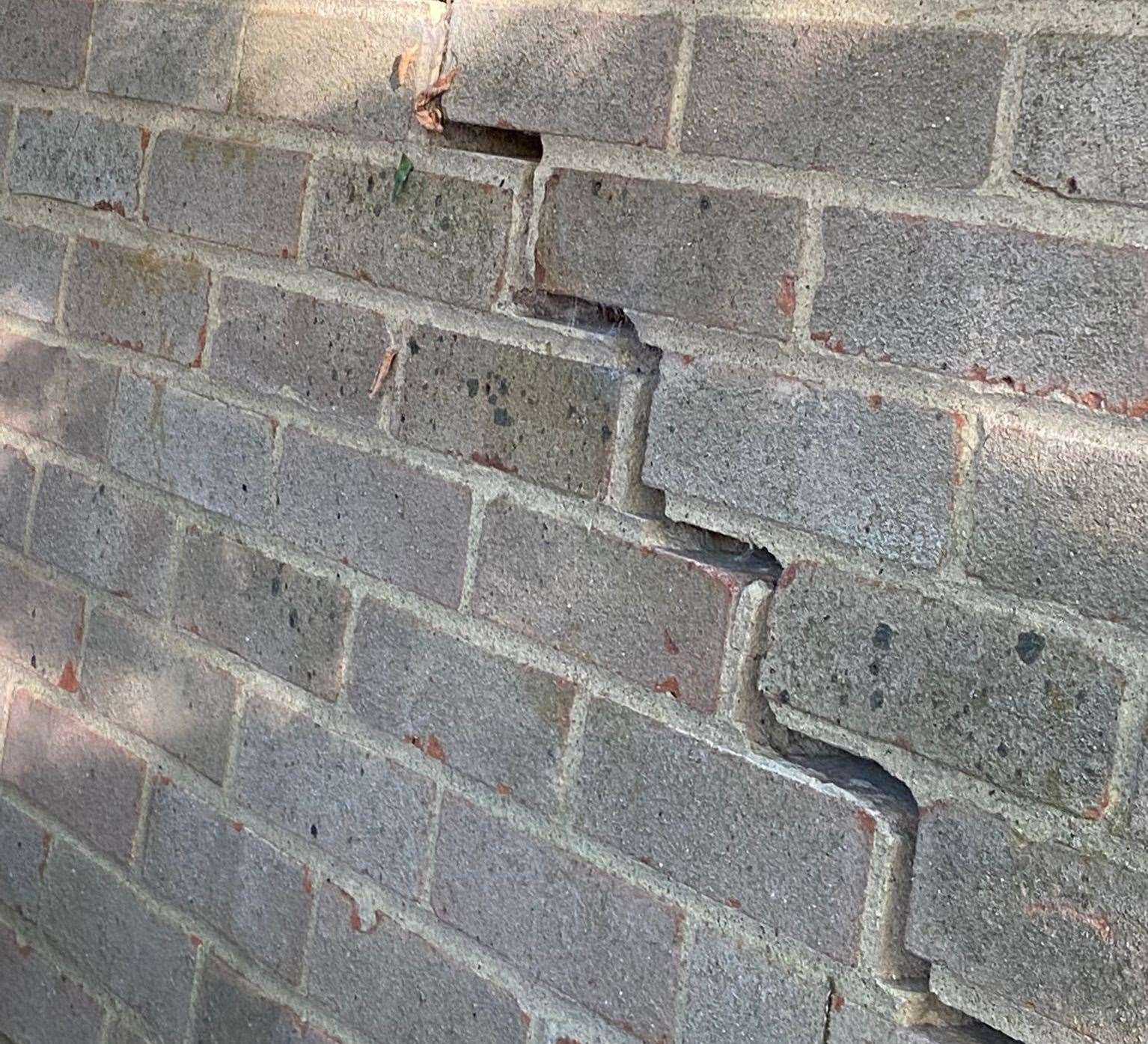 The crack on the outside of the home in Canterbury. Picture: Inked PR