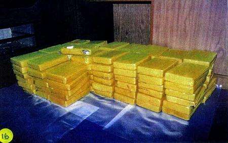 Seized packages of cocaine found under the bunk of Mail William Van Cittert.