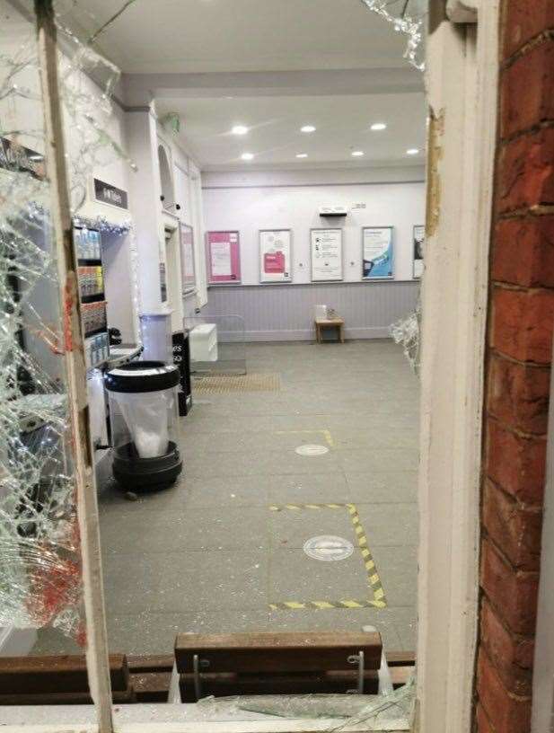 Thousands' of pounds worth of damage has been caused to the trains station. Photo: BTPKent