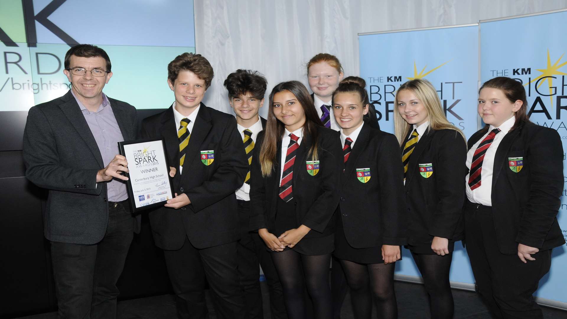 The Canterbury Academy team were congratulated by Paul Gannaway from Betteridge and Milsom at the KM Bright Spark Awards 2015.