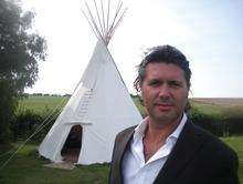 Gavin Oakley from Wallett s Court outside the new Tipi in the grounds