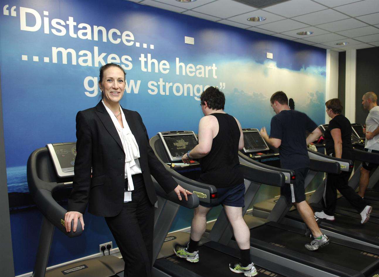 General manager of Larkfield Leisure Centre, Kirstin Brinsted, centre's gym which received an excellent rating in the recent Quest Plus report