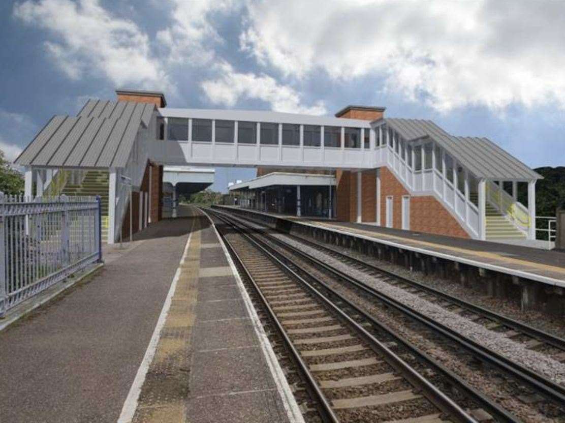 A CGI showing how the new bridge at Herne Bay railway station is expected to look. Picture: Network Rail