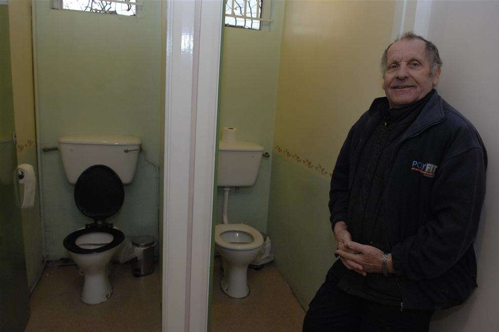 Derek Friday of the Sheppey Little Theatre with the toilets that they have obtained a grant to refurbish.